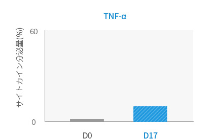 TNF-α 培養前後のサイトカイン分泌量の比較